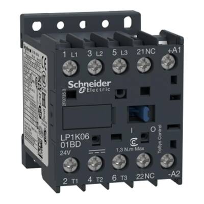 Schneider Electric LP1K0601BD TeSys K Kontaktör 3P 6A AC3 24VDC 1NK - 1