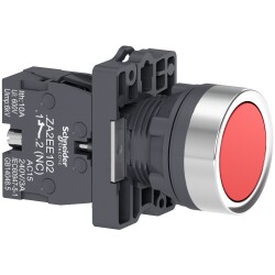Schneider Electric XA2EA42 - 22,5mm 1NK Yuvarlak Kırmızı Yaylı Buton Ø 22 - 1