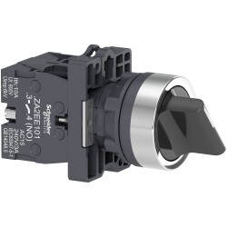 Schneider Electric XA2ED33 - 22,5mm 1NA + 1NA 3 konumlu Siyah Mandal Buton Ø 22 - 1